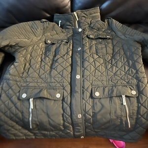 Michael Kors gold buttoned military jacket - size 1x - Olive green!